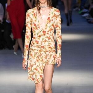 N°21 Floral-print Plunging Neckline Dress